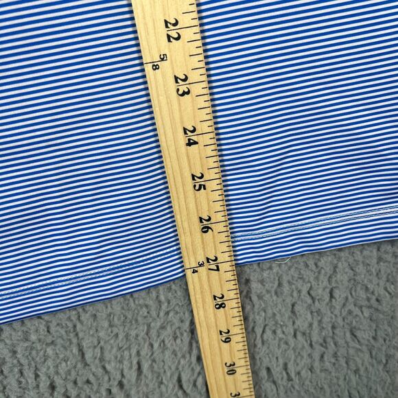Twillory Polo Shirt Mens Large Blue Pink Striped Athleisure Performance Golf - Picture 8 of 9